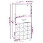 vidaXL Armoire à vin 45x34x100 cm Bois de pin massif
