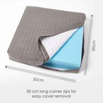 Coussin d'assise déhoussable en coton  Gris foncé - HOMESCAPES