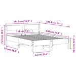 vidaXL Cadre de lit sans matelas cire marron 135x190cm bois pin massif