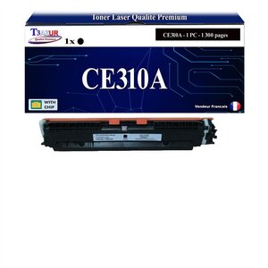 T3AZUR - Toner compatible avec CE310A pour HP LaserJet Pro 100 color MFP M175A M175NW - Noire