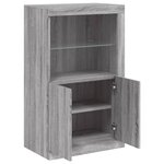 vidaXL Armoire latérale et lumières LED sonoma gris bois d'ingénierie