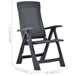 vidaXL Chaises inclinables de jardin lot de 2 Plastique Anthracite