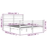 vidaXL Cadre de lit Blanc Bois de pin massif 120x190 cm Petit double