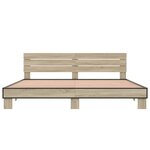 vidaXL Cadre de lit chêne sonoma 200x200 cm bois d'ingénierie et métal
