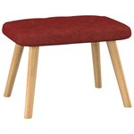 vidaXL Chaise à bascule avec tabouret Rouge bordeaux Tissu
