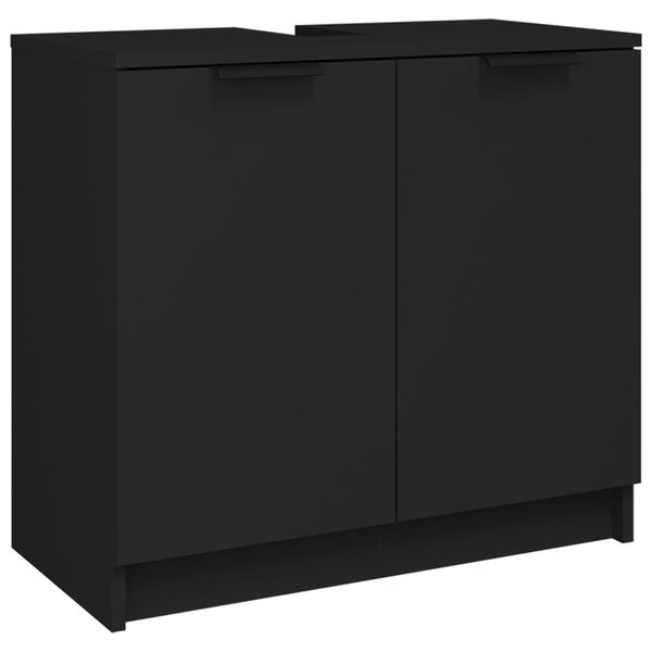 vidaXL Armoire de salle de bain Noir 64 5x33 5x59 cm Bois d'ingénierie