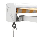 vidaXL Auvent rétractable jaune et blanc 3 5x2 5 m tissu et aluminium