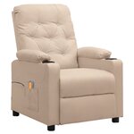 vidaXL Fauteuil de massage Crème Tissu