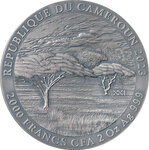 Pièce de monnaie en Argent 2000 Francs g 62.2 (2 oz) Millésime 2023 Expressions of Wildlife BLACK RHINO
