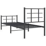 vidaXL Cadre de lit métal avec tête de lit/pied de lit noir 75x190 cm
