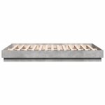 vidaXL Cadre de lit avec lumières LED gris béton 160x200 cm
