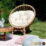 Fauteuil de jardin en osier CLER marron