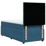 vidaXL Sommier à lattes de lit avec matelas Bleu foncé 90x200 cm