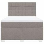 vidaXL Sommier à lattes de lit avec matelas Taupe 140x190 cm Tissu