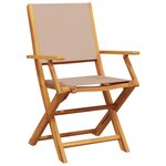 vidaXL Ensemble de bistro 3 Pièces taupe tissu et bois massif