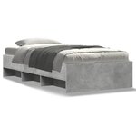 vidaXL Cadre de lit gris béton 90x190 cm bois d'ingénierie