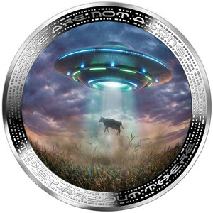 Monnaie COW ABDUCTION We Are Not Alone 1 Oz Argent 1000 Francs Cameroon 2026