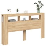 vidaXL Tête de lit à LED chêne sonoma 180x18 5x103 5cm bois ingénierie