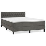 vidaXL Sommier à lattes de lit et matelas Gris foncé 140x190cm Velours