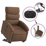 vidaXL Fauteuil inclinable électrique marron tissu