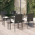 vidaXL Ensemble à manger de jardin coussins 5Pièces Noir Résine tressée