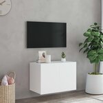 vidaXL Meuble TV mural avec lumières LED blanc 60x35x41 cm