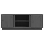 vidaXL Meuble TV Gris 110x35x40 5 cm Bois de pin massif