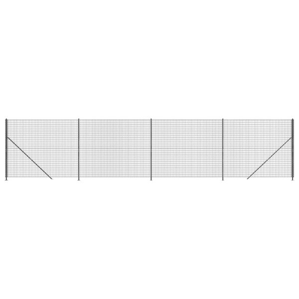 vidaXL Clôture en treillis métallique avec bride anthracite 1 8x10 m