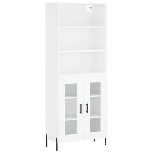 vidaXL Buffet haut Blanc 69 5x34x180 cm Bois d'ingénierie