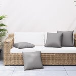 vidaXL Coussins de canapé lot de 4 gris 60x60 cm tissu