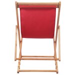 vidaXL Chaise pliable de plage Tissu et cadre en bois Rouge