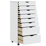 vidaXL Armoire roulante avec tiroirs MOSS blanc bois de pin solide