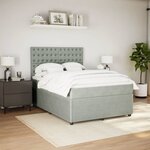 vidaXL Sommier à lattes de lit et matelas Gris clair 140x200cm Velours