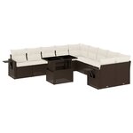 vidaXL Salon de jardin et coussins 11 Pièces marron résine tressée
