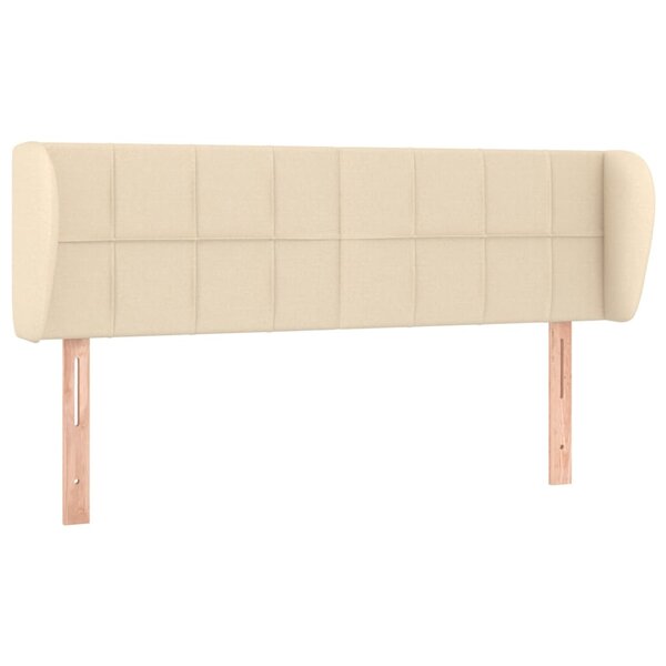 vidaXL Tête de lit avec oreilles Crème 147x23x78/88 cm Tissu