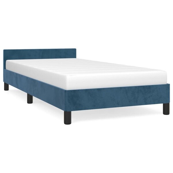vidaXL Cadre de lit avec tête de lit Bleu foncé 80x200 cm Velours