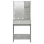 vidaXL Coiffeuse avec LED Gris béton 60x40x140 cm