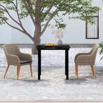 vidaXL Ensemble de salle à manger de jardin avec coussins 3 Pièces Marron