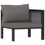 vidaXL Salon de jardin 10 Pièces avec coussins Résine tressée Anthracite