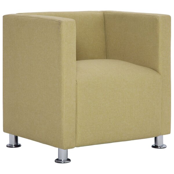 vidaXL Fauteuil cube Vert Tissu