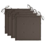 vidaXL Chaises de jardin empilables avec coussins lot de 4 Teck solide