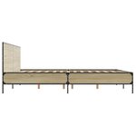 vidaXL Cadre de lit chêne sonoma 200x200 cm bois d'ingénierie et métal