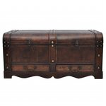 Vidaxl coffre de rangement bois marron 90 x 51 x 42 cm