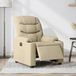vidaXL Fauteuil inclinable électrique Crème Tissu