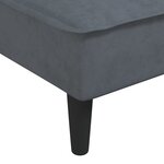 vidaXL Canapé-lit en forme de L gris 255x140x70 cm velours