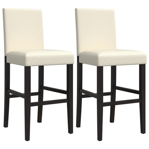 vidaXL Chaises de bar lot de 2 bois massif d'hévéa et similicuir