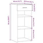 vidaXL Buffet chêne fumé 40x42 5x93 cm bois d'ingénierie