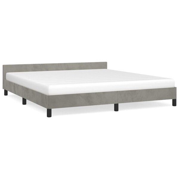 vidaXL Cadre de lit avec tête de lit Gris clair 180x200 cm Velours