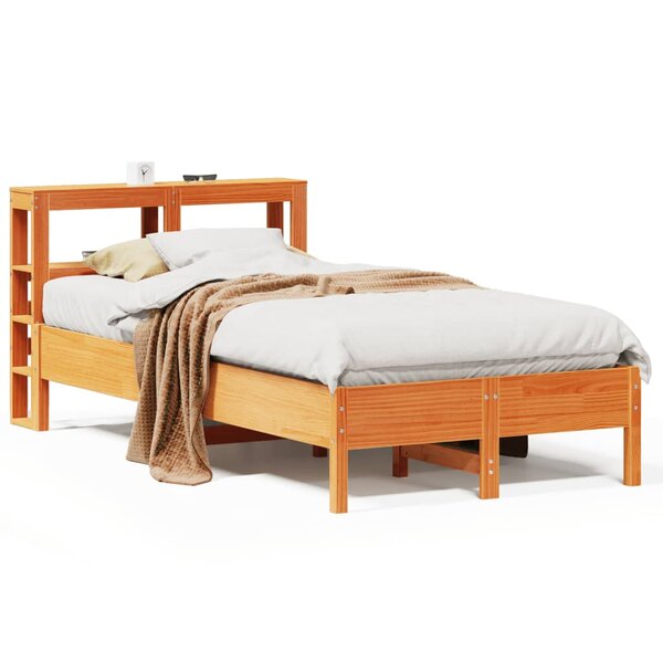 vidaXL Cadre de lit sans matelas cire marron 120x190cm bois pin massif