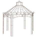 vidaXL Pavillon de jardin Marron antique 400x258x378 cm Fer